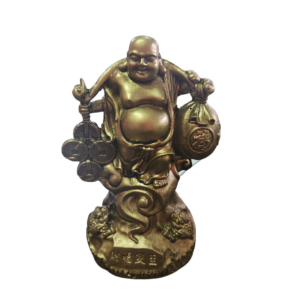 Buda Dorado con Monedas Resina