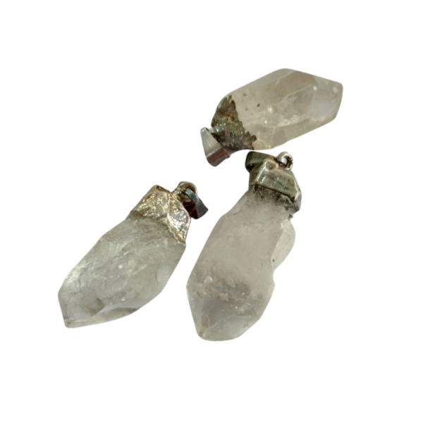 Dije Punta Cuarzo Cristal 3,5cm aprox (bañado MEDIANO) - Image 1